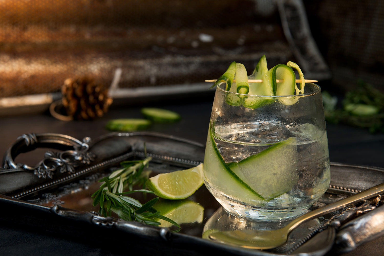 Hertford Gin and Tonic with Meraki Spirits with cucumber and lime